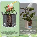 27 l stoffen plantenzak aardappelzak met handvat, herbruikbare plantenzak voor het kweken van aardappelen, tomaten, groenten, bloemen, verdikte en geventileerde tuinpot, 5 stuks, grijs