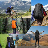 Wandelrugzak 50 l, heren en dames, waterdichte trekkingrugzak, reisrugzak, outdoor, wandelen, rugzak met regenhoes, backpacker rugzak voor wandelen, bergbeklimmen, kamperen, reizen sport