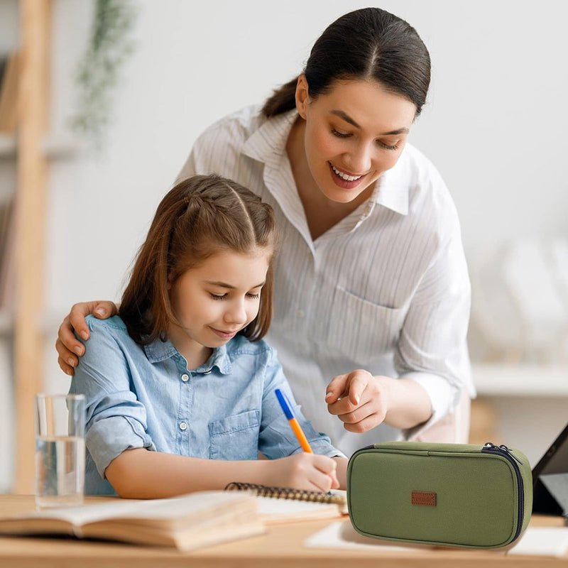 XXL Etui Oxford pennenetui met ritssluiting, enkele etui, pennenetui, organizer voor tieners, jongens en meisjes