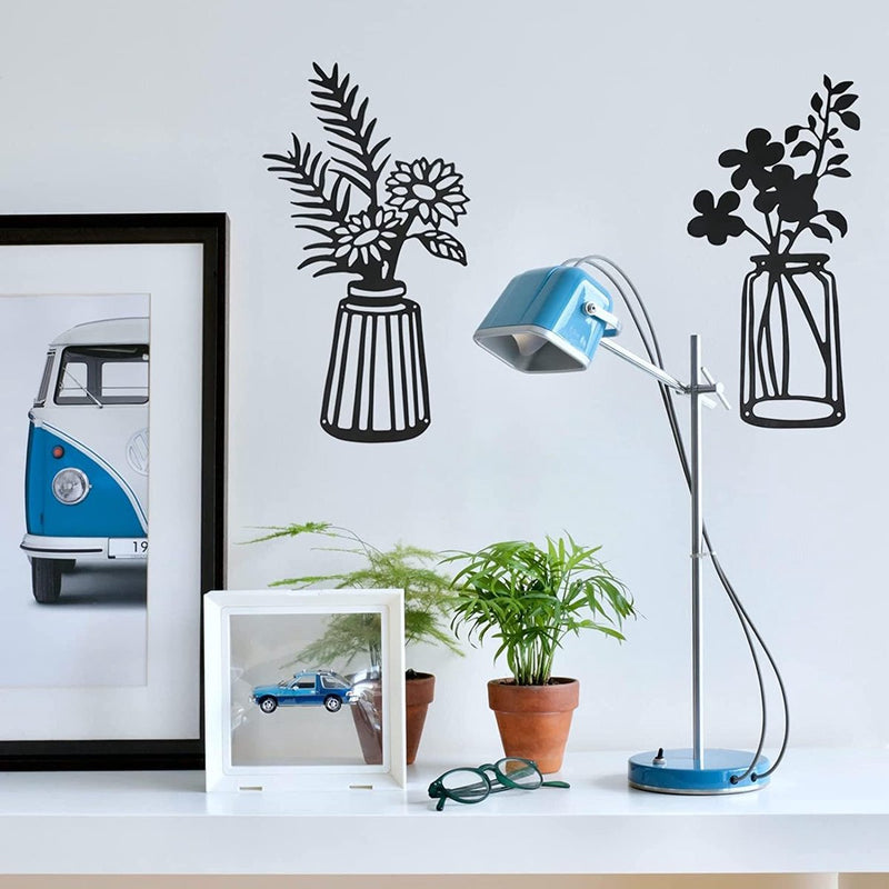 3 stuks bloemen metalen wanddecoratie zwart metaal muurkunst metaal bloemen wandsculptuur voor terras balkon woonkamer badkamer slaapkamer eetkamer keuken decoraties