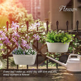 2 stuks hangende metalen bloempot met haken, voor balkon, bloempot, hangend, voor decoratie, balkon, tuin, muur, binnen en buiten, grijs