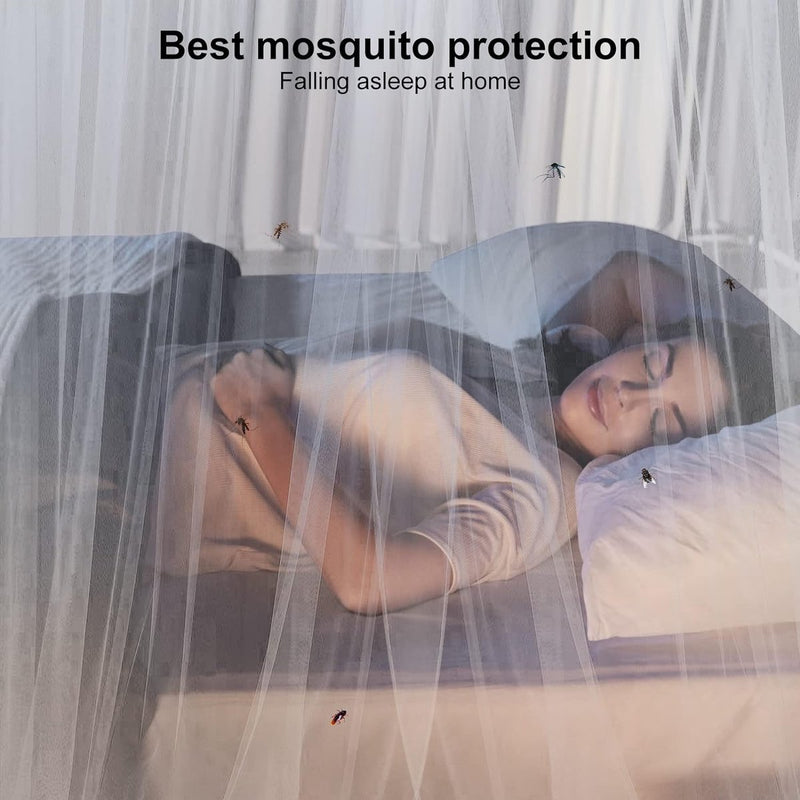 Klamboe, klamboe, tweepersoonsbed met 4 hoekpalen, groot muggennet voor bed, eenpersoonsbed en tweepersoonsbed, vliegennet, draagbaar muggennet voor volwassenen, kinderkamer, 190 x 210 x 240 cm (wit)