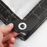 Transparant zeildoek met oogjes, 3 x 4 m waterdicht transparant PVC zeildoek, UV-bestendig weerbestendig beschermend zeildoek stoffen zeildoek voor tuinmeubelen planten kas zwembad