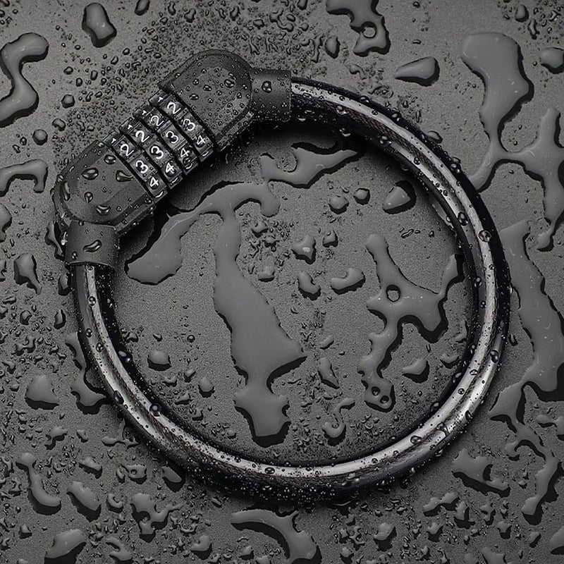 2 fietsslot, cijferslot, cijfercode-combinatieslot, mini draagbaar, kan vrij worden gecombineerd voor fiets, motorfiets, poort, hek (zwart)