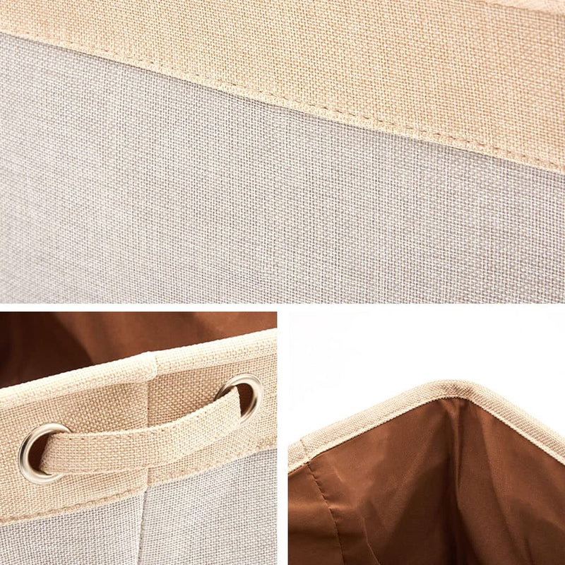 Opbergdoos van linnen, opvouwbare 3-delige set, bewaarmand met handgrepen