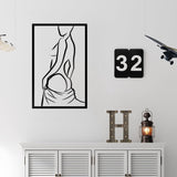 3 stuks metalen wanddecoratie minimalistische abstracte vrouwen muurkunst enkele lijntekening zwarte kunst vrouwelijke moderne wanddecoratie voor slaapkamer keuken badkamer