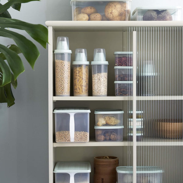 Set van 2 luchtdichte hondenvoer, voorraadcontainers, waterdichte bewaardoos voor kattenvoer met maatbeker, voercontainer, opslag, 2300 ml