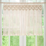 Macrame Gordijn Raam Muurophanging Boho Decoratief Geweven Tapijt Wanddecoratie Buitengordijn voor Bruiloft Decoratie Thuis 89 x 66 cm