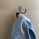 Kledinghaken, 15 stuks, dubbele wandhaken, haken, metaal, kleerhanger met schroeven, voor badkamer, keuken, retro