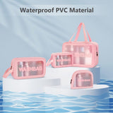 Toilettas voor op reis, transparante make-uptas, pvc-toilettas, organizer, draagbare toilettas, ritssluiting, make-uptas voor dames, kinderen, mannen, zakelijke badkamer, #11 Roze 4pc-D, 1 stuks