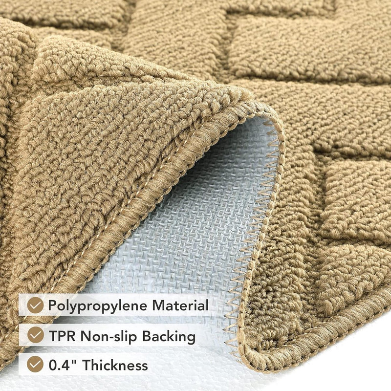 Deurmat, bruin, 90 x 150 cm, voor binnen en buiten, wasbare vloermat, waterdichte deurmat, antislip vuilvanger, tapijt voor ingang, huisdeur, patio, hal, tuin