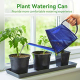 Gieter voor kamerplanten, 1,2 l, plantengieter met lange uitloop, kleine kan, transparant voor tuinbloem (blauw)