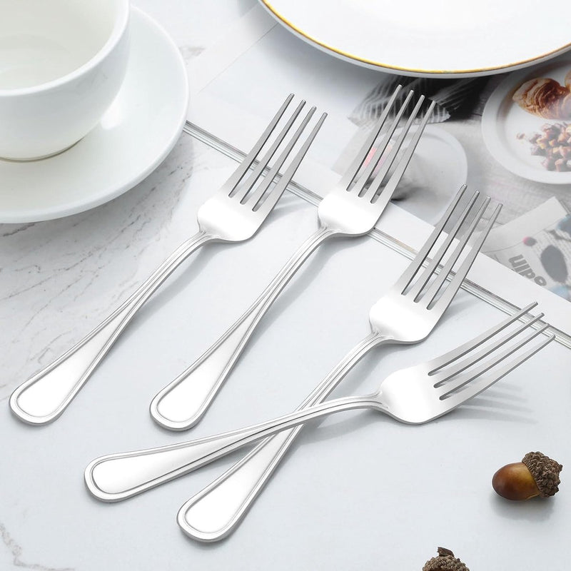 Vorken 24 stuks, 20 cm, roestvrij stalen vorken, tafelvorken, bestekvorken, taartvorken, spiegelgepolijst, dessertvorken, vaatwasmachinebestendig, tafelvorken, geschikt voor thuis, restaurant,