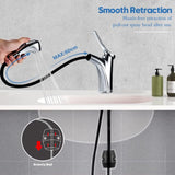 Wastafelkraan met uittrekbare douchekraan Badkamer Uitschuifbare Kraan Badkamer Badkamer Kraan Wastafel Kraan Chroom