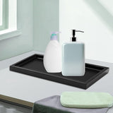 2 stuks zwarte badkamerdecoratie, dienblad zwart, badkamer dienblad, geschikt voor badkamerwerkblad, wastafel, toiletten (zwart)