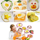 Gebakken eiervormen voor de pan, 11 stuks, roestvrijstalen gebakken eiervorm Gebakken eierpan met handvat