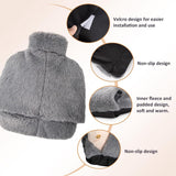 Warmwaterkruik voeten, warmwaterkruik 2 l, warmwaterkruik, natuurlijk rubber met deksel, lekvrije warmwaterkruik om te reinigen, afneembaar, groot, geschikt voor het warm houden van de voeten