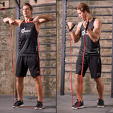 Fitnessbandenset pull-up weerstandsbanden in 5 verschillende treksterktes – expanderbandenset incl. optrekband, weerstandsbanden, handgrepen, voetlussen, deuranker, draagtas