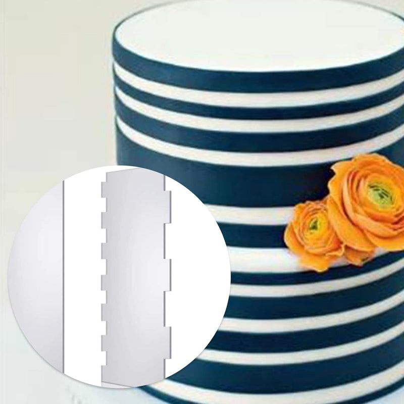 2-delige heldere acryl-taartschraper, taartdecoratiekam, taartschraper, gladde en gestreepte zij-taartschraper, suikergietkammen