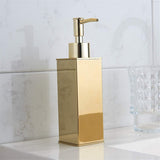 Staande zeepdispenser Vierkante lotionzeepdispensers, gouden shampoodispenser voor douche, badkamer, keuken