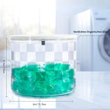 Opslag van wasmiddel, waspoeder opbergdoos, 2,5 l, transparant, dikke wasmiddeldoos, grote opening wasmiddelhouder, voor waspoeder opslag, wasverzachter opslag