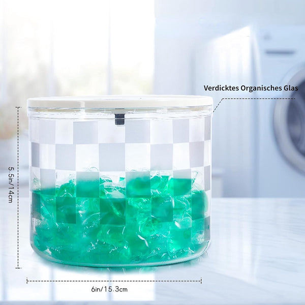 Opslag van wasmiddel, waspoeder opbergdoos, 2,5 l, transparant, dikke wasmiddeldoos, grote opening wasmiddelhouder, voor waspoeder opslag, wasverzachter opslag