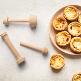 Aardappelstamper hout [3 maten] - dubbelzijdige kruidenstamper voor zuurkool, taarten, deeg, mini-eier- en cheesecakes - voedselveilig bakken accessoires voor het persen en vormen