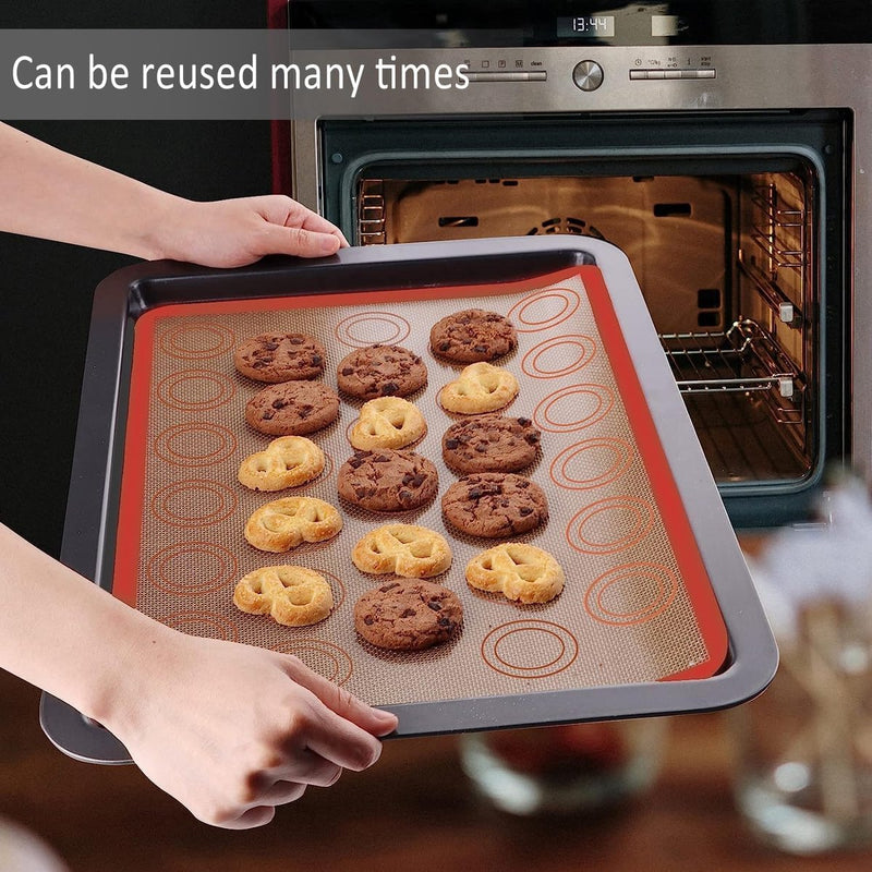 5 stuks bitterkoekjes bakmat, antislip bakmat, 42 cm x 29,5 cm broodmat, antiaanbakmat, permanente bakfolie, bakpapier, voor bitterkoekjes, koekjes, brood, pizzamat