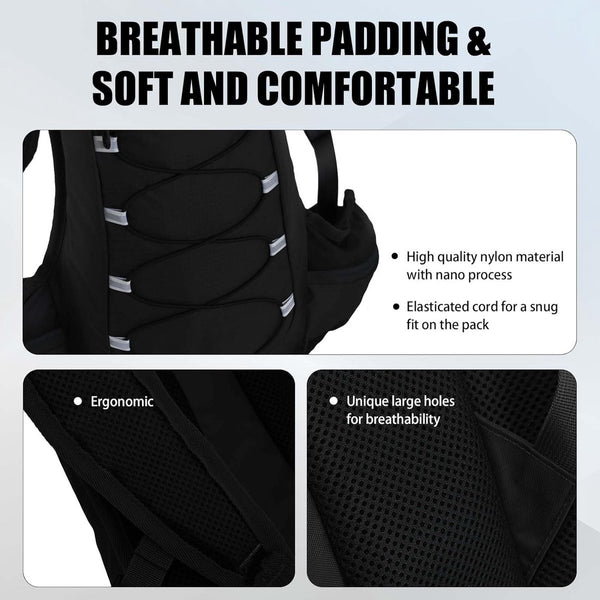 Drinkrugzak met 2 liter drinkzak, drinkrugzak voor hardlopen, hardlopen en joggen, met drinkzak, 2 l