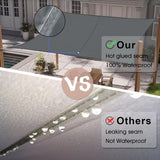 Zonnezeil, rechthoekig, 3 x 4 m, waterdicht, zonwering, weerbestendig, zeil, baldakijn, uv-bescherming, voor balkon, terras en tuin, grijs antraciet
