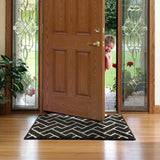 Binnendeurmat Zwart 50 x 80 cm, Waterdichte Deurmat, Vuilvangmat, Antislip Binnendeurmat voor Entree, Hal, Tuin, Binnen, Huisdieren...