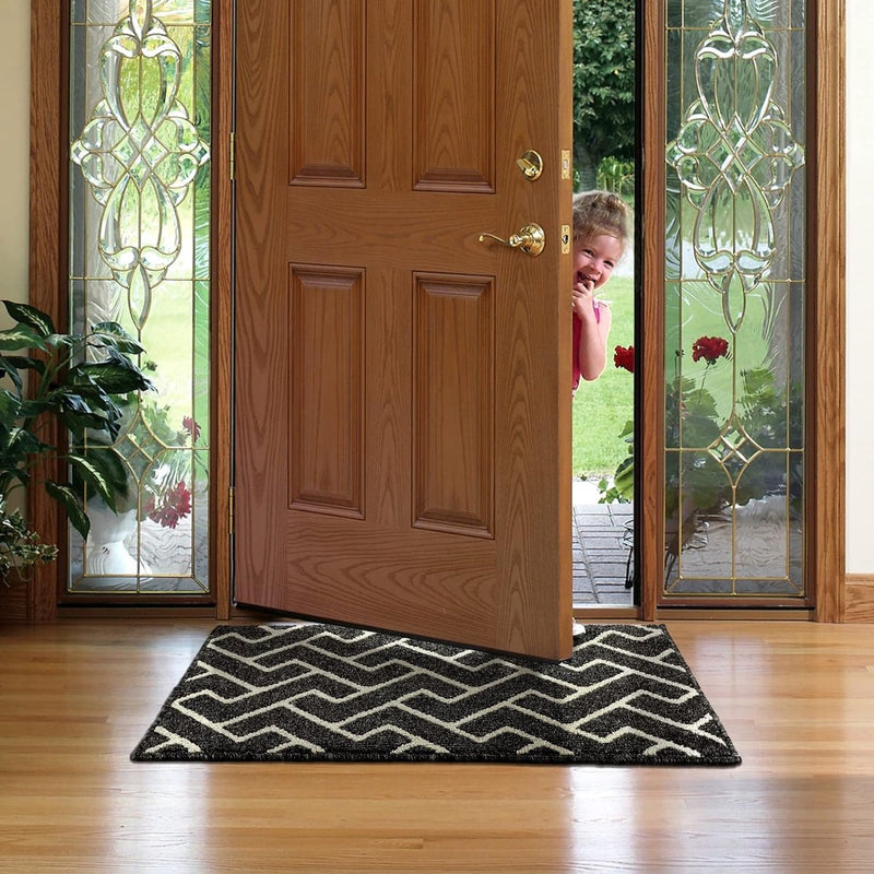 Binnendeurmat Zwart 50 x 80 cm, Waterdichte Deurmat, Vuilvangmat, Antislip Binnendeurmat voor Entree, Hal, Tuin, Binnen, Huisdieren...