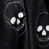 Grijze Skull Fleece deken/plaid 130 x 170 cm