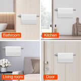 Keukenrolhouder zonder boren, zelfklevende of boorbare handdoekhouder/keukenhouder, keukenrolhouder van roestvrij staal, tissuestick geschikt voor keuken, badkamer, slaapkamer (zilver)