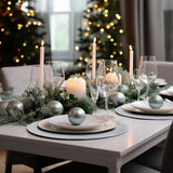 Placemats rond zilver gevlochten placemats set van 6 hittebestendige tafelsets wasbaar voor keuken diner 38 cm