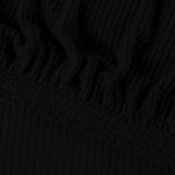 krukhoes, jacquard hoes, bekleding voor poef, voetenbank (zwart)