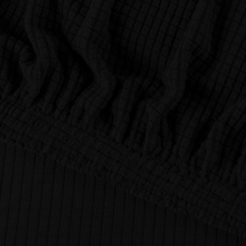 krukhoes, jacquard hoes, bekleding voor poef, voetenbank (zwart)