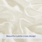 transparante gordijnen woonkamer, modern, kort, set van 2, H 158 x B 132 cm, linnen textuur, gordijn met tunnelzoom, lichtdoorlatende gordijnen voor woonkamer, lichtbeige