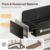 Doucheplank zonder boren, 2 stuks roestvrije doucheplankorganizer met haken, 40 cm badkamerplank met grote capaciteit, shampoohouder voor douche, douchemand voor badkamer en keuken