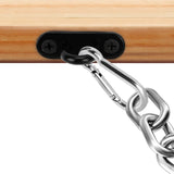 Set van 8 zwarte M5-roestvrij stalen ooghaken om vast te schroeven, duurzame U-vormige wand-/plafondhaken, zwart, rechthoekig, 50 x 15 mm, schroefhaken van roestvrij staal om op te hangen