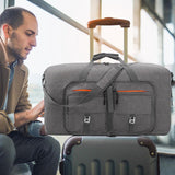 Lichtgewicht opvouwbare reistas Grote sporttas Dames Heren met schoenenvak Reistas Sporttas voor reizen Gym Vakantie Overnachting, B Grijs, reistas