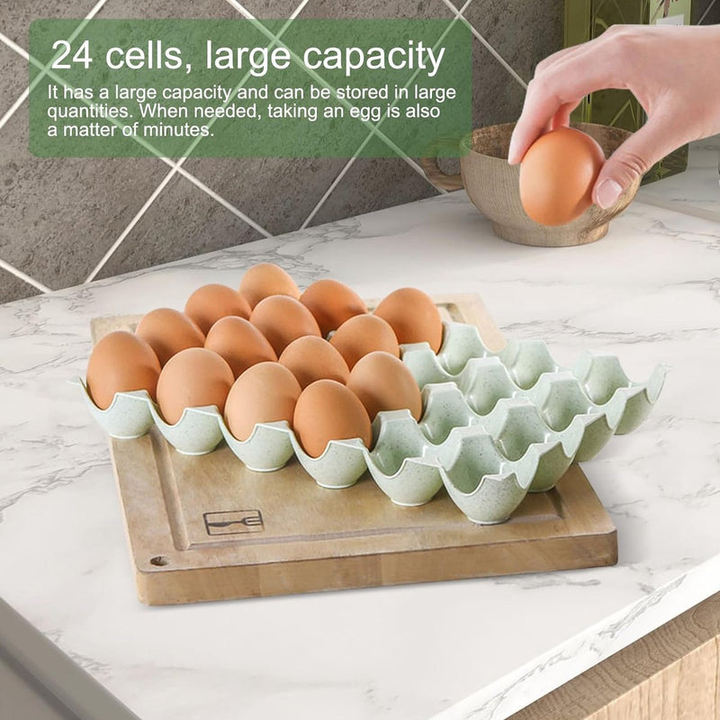 Set van 4 eierhouders voor koelkast, plastic eieropbergdoos, eiercontainer, stapelbaar, draagbare eieropbergdoos, geschikt voor keukenwerkbladen in de koelkast