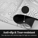 Muismat voor gaming, XXL, wit, minimalistische topografische kaarten, bureauonderlegger, muismat met rubberen antislip, verbeterde precisie en snelheid, muismat voor kantoor, thuis, 800 x 350 mm