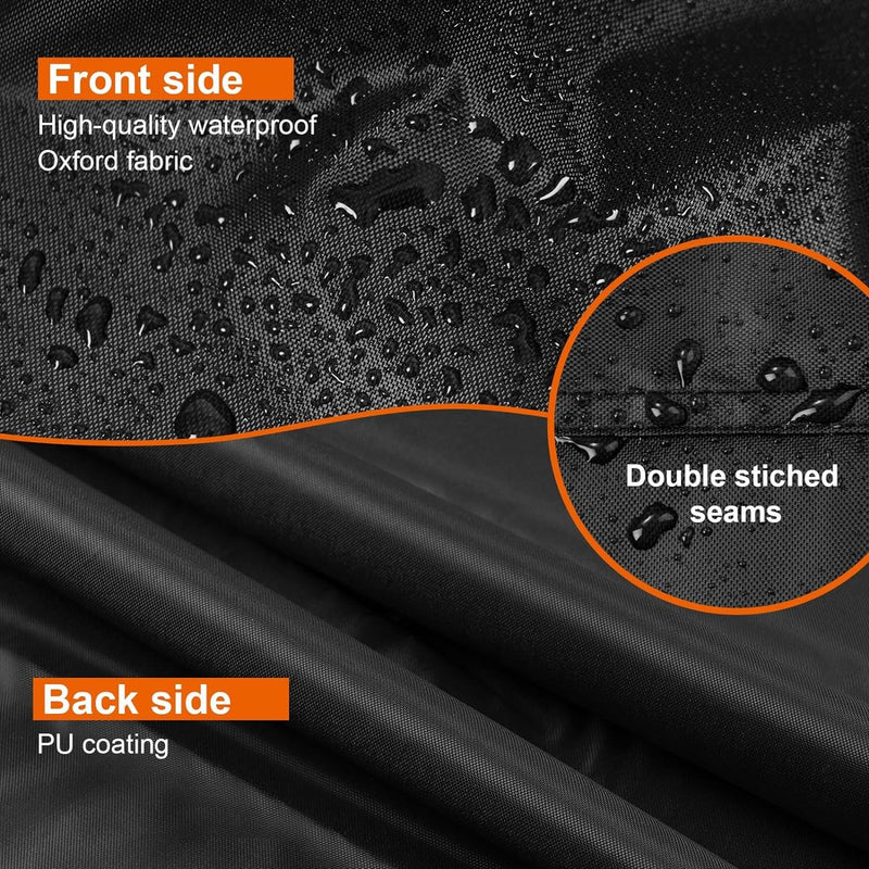 Afdekking voor tuinmeubelen, tuinstoelen, 68 x 96 x 110/150 cm, afdekhoes van 420D Oxford-weefsel, waterdicht afdekzeil, uv-bestendig, beschermhoes voor meubelsets, tuintafel, zitgroep, zwart