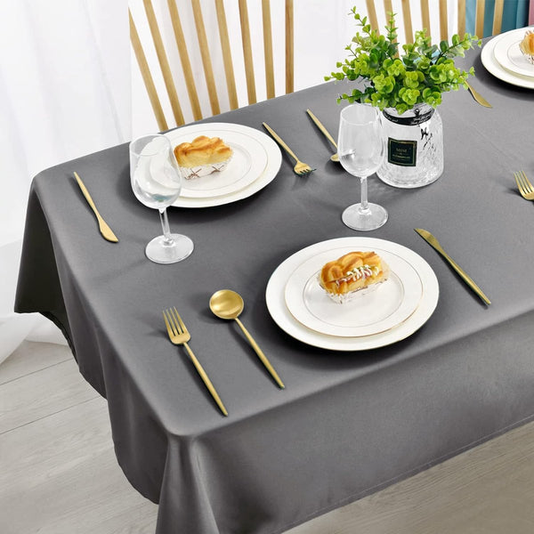Lichtgrijs tafelkleed, vlekbescherming, wasbaar, tafellinnen, waterdicht tafelkleed voor eetkamer, tuin, feest, bruiloften of huishouden, 140 x 200 cm