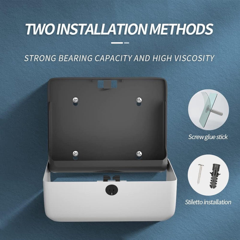 handdoekdispenser Multi-vouwdispenser voor badkamer keuken Plastic handdoekdispenser met slot Toiletrolhouder Dunne wandhanddoekdoos (wit)