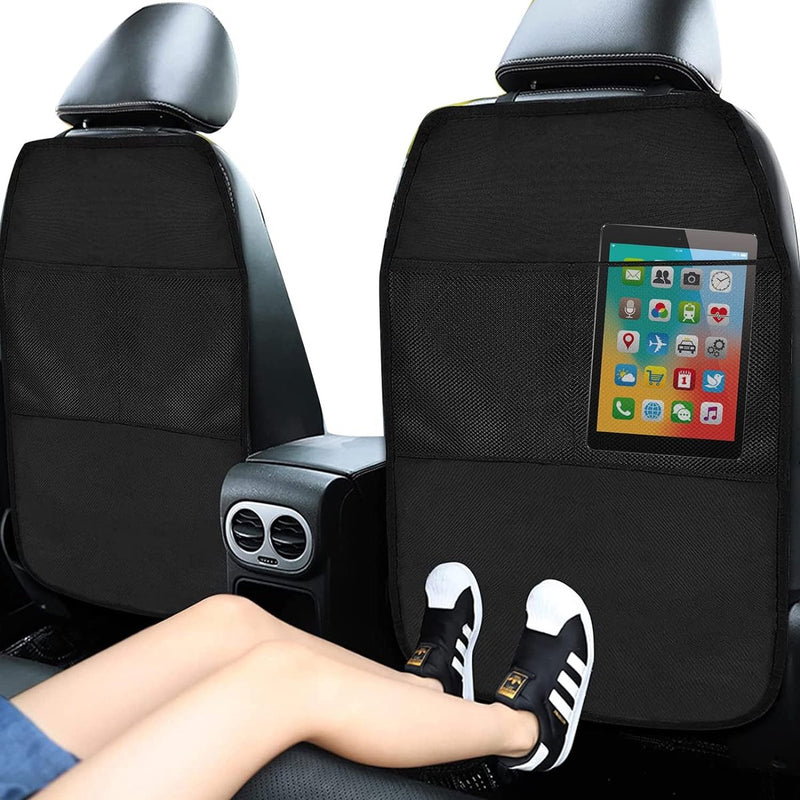 2 stuks autostoel-rugleuningbeschermers, waterdichte achterbankbeschermers voor kinderen, autostoelorganizer voor het bewaren van kinderspullen, kick-matbescherming