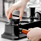 Tamperstation, 51-58 mm, zwart, toebehoren, espresso-tamperhouder, ABS, in hoogte verstelbaar, tamperhouder, standaard, universeel, multifunctioneel, onderhoudsvriendelijk