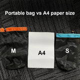 Zwarte nettas, nylonzak, robuuste nettas met trekkoord, draagbare kleine mesh-reistas, voor op reis