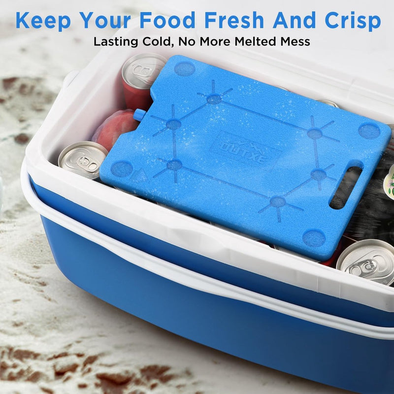 Grote koelaccu, herbruikbare platte koelaccu, 800 ml, 3 stuks, koelelementen voor koeltas en koelbox, extra dun en lang koelvermogen voor onderweg